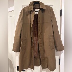 1960s Vintage London Fog Trench Coat Classic with Fur lining and outer shell